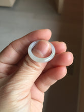 Load image into Gallery viewer, Size 8 1/2 100% natural type A icy watery white purple jadeite band ring PD199-12
