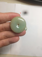 Load image into Gallery viewer, Type A 100% Natural icy green/yellow Jadeite Jade safety Guardian donut Pendant group A123