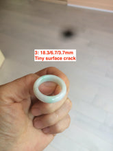 Load image into Gallery viewer, Size 8-9 100% natural type A sunny green/white (白底青) jadeite jade band ring AT98