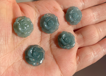 Load image into Gallery viewer, 100% Natural blue gray green Guatemala jadeite Jade flower pendant group BH61