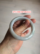 Load image into Gallery viewer, 52-58mm certified type A 100% Natural dark green/white/purple Jadeite Jade bangle group U7