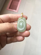 Load image into Gallery viewer, 100% Natural type A icy oily light green gray Jadeite Jade seashell (福贝) pendant F147