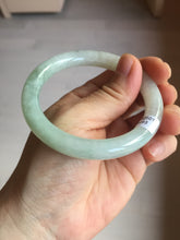 Load image into Gallery viewer, 53.7mm certified natural 100% natural Type A light green round cut jadeite jade bangle BP6-4993