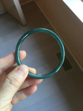 Load image into Gallery viewer, 59mm Certified Type A 100% Natural light black/green/gray Guatemala slim round cut Jadeite bangle PJ80-0672