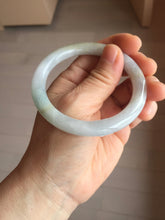 Load image into Gallery viewer, 54mm Certified Type A 100% Natural light green/white round cut Jadeite bangle PA233-9880