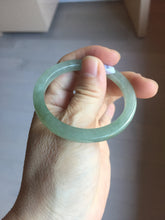 Load image into Gallery viewer, 47mm certified 100% natural type A icy watery oily dark green/gray(老油青) square style jadeite bangle PD27-5818