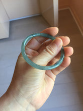 Load image into Gallery viewer, 50.5mm Certified Type A 100% Natural dark green blue gray black slim round cut Guatemala Jadeite bangle PJ21-2587