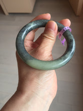 Load image into Gallery viewer, Sale! 100% Natural Certified 56 mm black/white (籽料青花) seed material round cut nephrite Jade bangle HHE105-5500