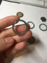 Load image into Gallery viewer, 18.3mm size 8 1/4 100% natural type A icy watery green/blue/gray Guatemala jadeite jade band ring group BP74