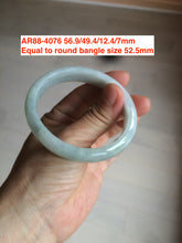 Load image into Gallery viewer, 51-53mm Certified Type A 100% Natural light green/white with green floating flowers oval Jadeite Jade bangle group AZ40