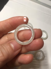 Load image into Gallery viewer, Size 6 3/4 100% natural type A icy watery green/white/purple jadeite jade band ring group R114