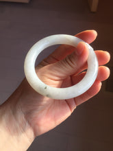 Load image into Gallery viewer, 53.5mm Certified Type A 100% Natural light green white round cut Jadeite bangle PF60-0516