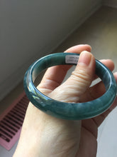 Load image into Gallery viewer, 59mm Certified Type A 100% Natural dark green/blue/gray/black Guatemala Jadeite bangle PJ139-1480