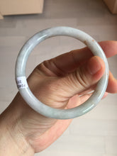 Load image into Gallery viewer, 58.9mm certified 100% natural type A light green/purple/yellow(Fu Lu SHOU) slim round cut jadeite jade bangle BN45-3116