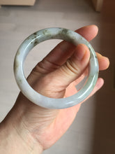 Load image into Gallery viewer, 57.5mm Certified Type A 100% Natural icy watery white purple black brown seaweeds and golden sand Jadeite Jade bangle H159-7064