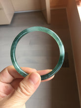 Load image into Gallery viewer, 56.3mm Certified Type A 100% Natural icy watery dark green/blue/gray/black slim Guatemala Jadeite bangle PJ155-0662