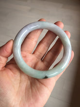 Load image into Gallery viewer, 58.5mm certified type A 100% Natural sunny green/purple round cut Jadeite Jade bangle BM84-0022