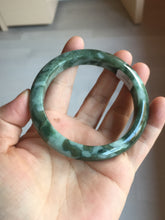 Load image into Gallery viewer, 59.5mm Certified Type A 100% Natural dark green gray black camouflage color Jadeite bangle PD139-6273