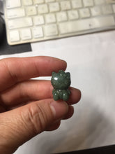 Load image into Gallery viewer, Type A 100% Natural oily dark green/light green/white jadeite jade cat kitty pendant PB118 Add on item