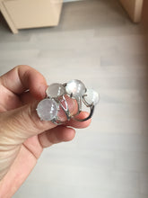 Load image into Gallery viewer, 100% Natural icy white clear ShuiMo Jade(水沫玉,foam of the water, quartzite) ring XY106