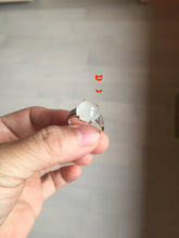 Load image into Gallery viewer, 100% Natural icy white clear ShuiMo Jade(水沫玉,foam of the water, quartzite) ring XY106