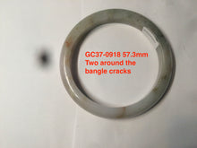 Load image into Gallery viewer, 57-58 mm certified Type A 100% Natural green/purple/gray/brown/black Jadeite Jade bangle GC37