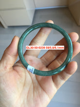 Load image into Gallery viewer, 55-62mm Certified type A 100% Natural dark green/blue/black slim round cut Guatemala Jadeite bangle(different size with defects) group GL30