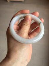 Load image into Gallery viewer, 57mm Certified Type A 100% Natural icy watery white Jadeite Jade bangle BM77-7067