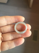 Load image into Gallery viewer, Size 8-8 3/4 100% natural type A icy watery black purple gray jadeite jade band ring PA207