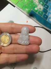 Load image into Gallery viewer, 100% Natural light green white jadeite Jade baby buddha (宝宝佛) pendant AX27