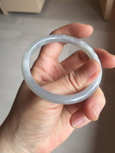 Load image into Gallery viewer, 53.7mm certified 100% Natural icy watery white gray nephrite bangle HN158-9155