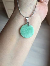 Load image into Gallery viewer, 100% Natural type A sunny green/yellow round Jadeite Jade safe and sound pendant group BP94