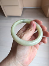 Load image into Gallery viewer, 56.1mm Certified 100% Natural Yellow White Nephrite Bangle HN226