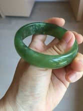 Load image into Gallery viewer, 54mm 100% Natural icy watery blue/black/gray Xiu Jade Serpentine bangle XY126