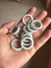 Load image into Gallery viewer, Size 6 1/2 100% natural type A light purple white jadeite band ring group AA110