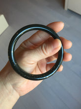 Load image into Gallery viewer, 60mm certified 100% Natural dark green/black meteorite round cut nephrite bangle HN132-0606