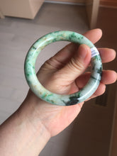 Load image into Gallery viewer, 58mm Certified Type A 100% Natural Sunny Green Brown with Green Floating Flowers round cut Jadeite Jade Bangle PC211-6216 58/11.3/10.6mm