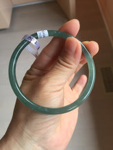 Load image into Gallery viewer, 60.5mm Certified Type A 100% Natural icy watery dark green/blue/gray/black slim round cut Guatemala Jadeite bangle BP12-7035