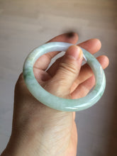 Load image into Gallery viewer, 53.7mm Certified Type A 100% Natural green/purple/white with green flying flower slim Jadeite Jade bangle K117