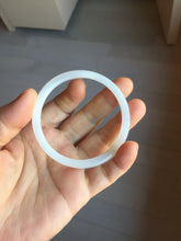 Load image into Gallery viewer, 53.5mm Certified 100% Natural white slim nephrite jade bangle HN138-9099