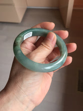 Load image into Gallery viewer, 56.8mm Certified 100% natural Type A oily dark green/ gray (老油青) jadeite jade bangle PB286-0548