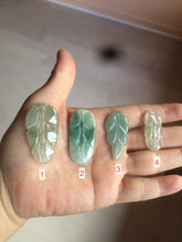 Load image into Gallery viewer, 100% natural type A icy watery light green/dark green jadeite jade leaf pendant group AZ100