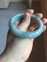 Load image into Gallery viewer, 57mm Certified Type A 100% Natural green/blue with green floating flowers chubby Jadeite bangle PB238-9555