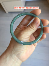 Load image into Gallery viewer, 55-62mm Certified type A 100% Natural dark green/blue/black slim round cut Guatemala Jadeite bangle(different size with defects) group GL30