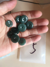 Load image into Gallery viewer, 12-18mm Type A 100% Natural blue light green dark green gray Guatemala Jadeite Jade Safety Guardian Button donuts Pendant group BS142