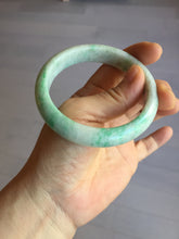 Load image into Gallery viewer, 56 mm Certified type A 100% Natural sunny green/white Jadeite bangle AY84-3462