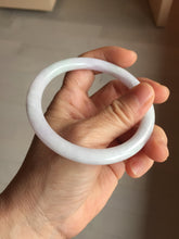 Load image into Gallery viewer, 59.5mm certified Type A 100% Natural light green purple white round cut Jadeite Jade bangle PB265-3197