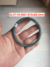 Load image into Gallery viewer, 54-62mm Certified type A 100% Natural dark green/blue/gray slim round cut guatemala Jadeite bangle(different size with defects) group GL47