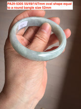 Load image into Gallery viewer, 44-52 mm Type A 100% Natural light green/yellow/gray oval Jadeite Jade bangle group for kids/small adult hand GL27 Add-on item.