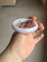 Load image into Gallery viewer, 50mm certified Type A 100% Natural purple white oval Jadeite Jade bangle BQ74-4936